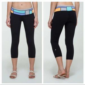 Lululemon Wunder Under Crop *Full-On Luon -Reversible Black/Quilt Spring